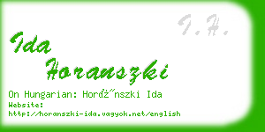 ida horanszki business card